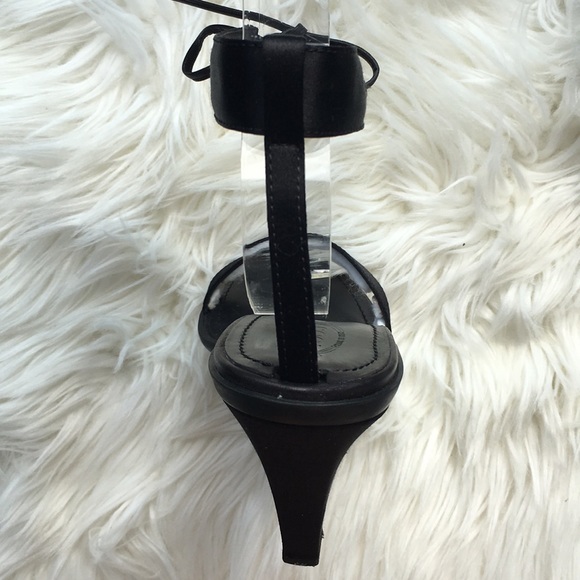 Tod’s Black Satin Ritz Ankle Strap Sandals Heels - Picture 3 of 16